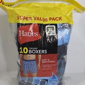 Hanes Men's Tagless Boxers - Blue and Black